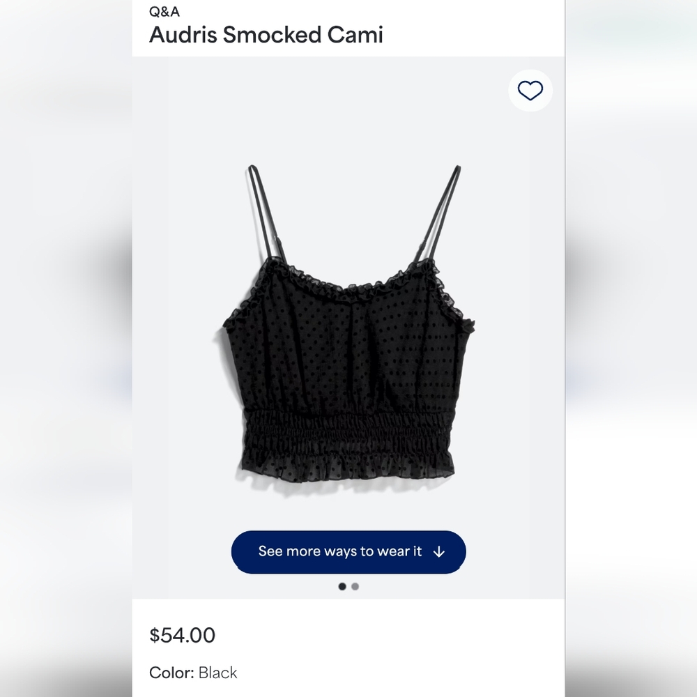 Elegant Black Smocked Cami